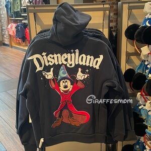 Disneyland Logo Sorcerer Mickey Zip up Hoodie Sweater NEW